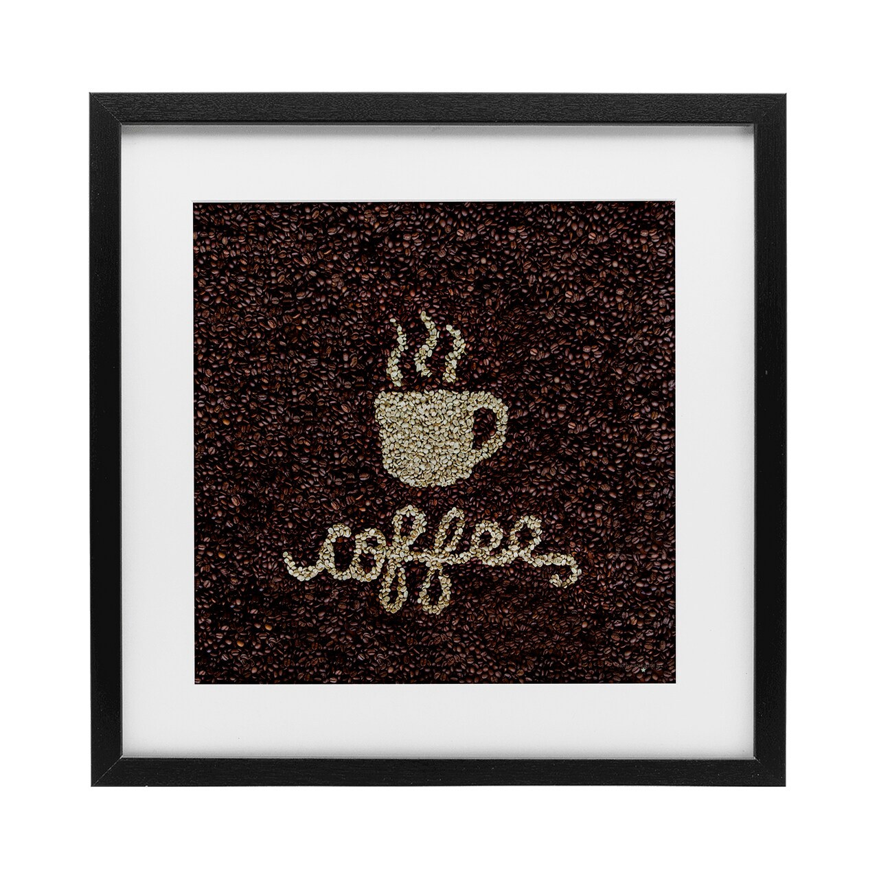 Stupell Industries Coffee Bean Pattern Framed Print Under Glass, design by Seven Trees Design